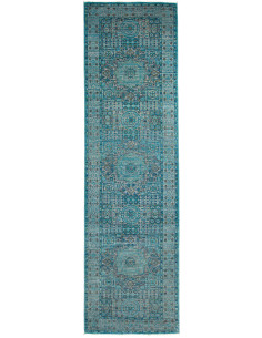 Tappeto Mamlouk Pakistan 80x293 Turchese Blu Pe