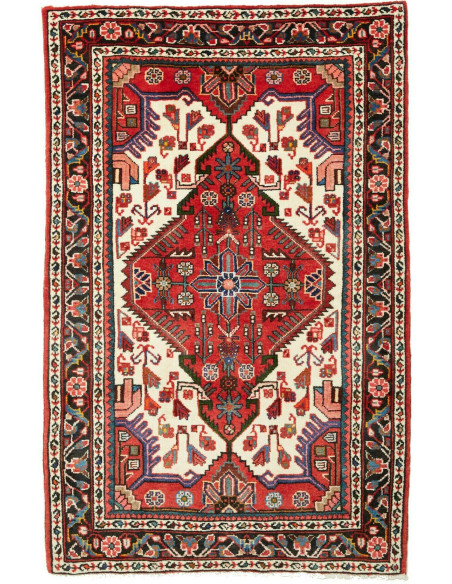 Tappeto Hamadan Persia marrone giallo 85x135