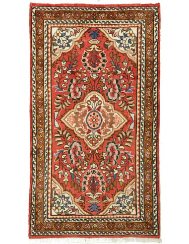 Rug Hamadan Persia brown yellow 74x133