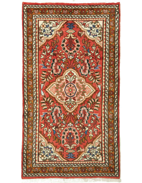 Tappeto Hamadan Persia marrone giallo 74x133