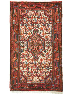 Rug Hamadan Persia maroon yellow 72x132