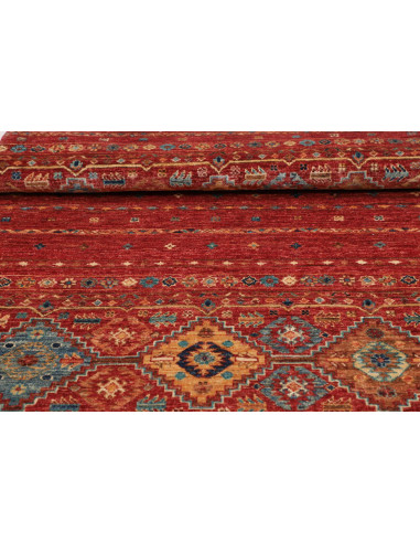 Rug Rubin Pakistan 99x145 Red Blue Gold Beige