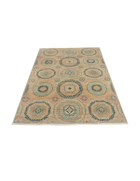 Rug Mamlouk Pakistan 123x179 Gray Beige Sky Blu