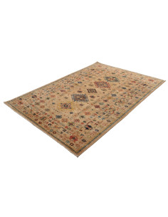 Tappeto Kazak Fine Pakistan 150x209 Beige Rosso 2