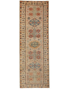 Rug Kazak Fine Pakistan 82x244 Beige Taupe Rust