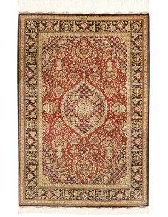 Rug Ghom silk Persia brown maroon 80x120