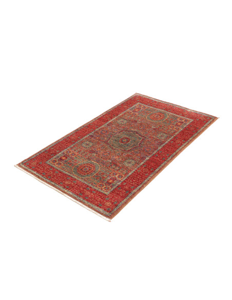 Rug Mamlouk Pakistan 79x127 Red Teal Beige Gold