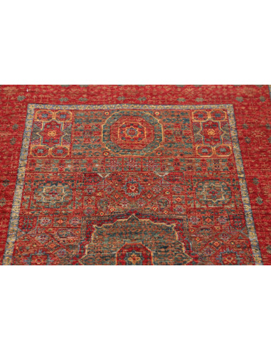 Rug Mamlouk Pakistan 79x127 Red Teal Beige Gold