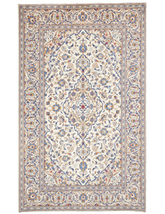 Rug Kashan Persia 198x297 Ivory Blue Gold Red