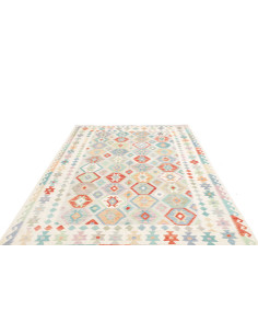Tappeto Kilim Afghanistan 200x298 Bianco Crema 2