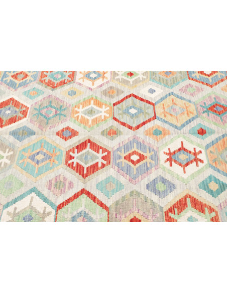 Tappeto Kilim Afghanistan 200x298 Bianco Crema