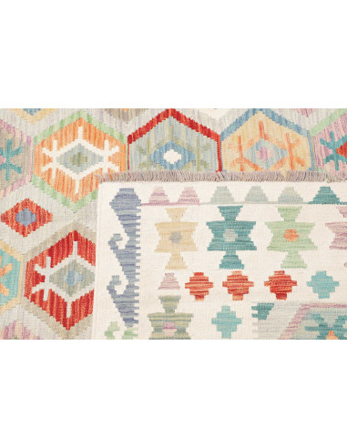 Tappeto Kilim Afghanistan 200x298 Bianco Crema