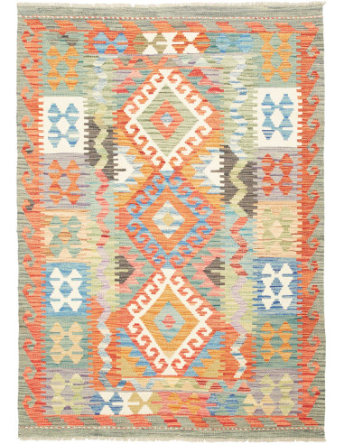 Hand Made Rug Kilim Afghanistan 124x175 Aqua Gr