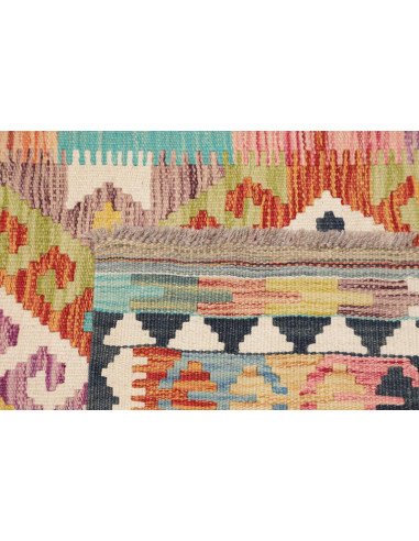 Hand Made Rug Kilim Afghanistan 92x200 Multicol