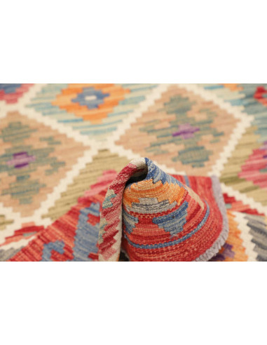 Hand Made Rug Kilim Afghanistan 78x242 Red Beig