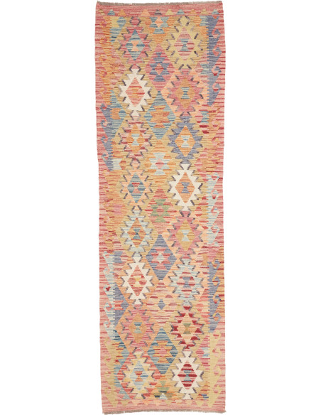 Hand Made Rug Kilim Afghanistan 87x274 Peach Bl