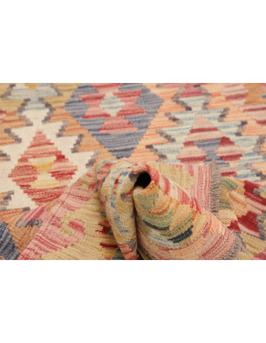 Hand Made Rug Kilim Afghanistan 87x274 Peach Bl
