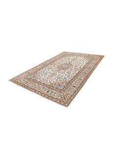 Hand Made Rug Kashan Persia 200x308 Cream Blue 2