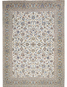 Hand Made Rug Kashan Persia 308x430 Cream Blue