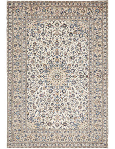 Hand Made Rug Kashan Persia 247x357 Cream Blue