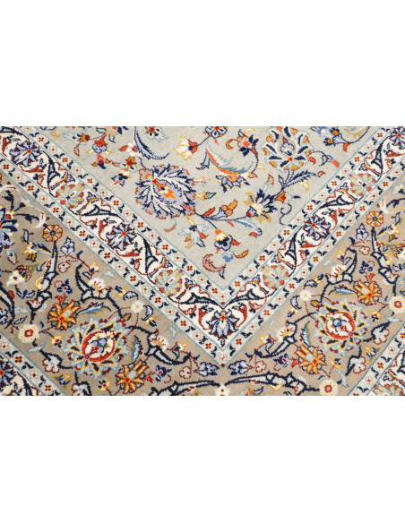 Hand Made Rug Kashan Persia 272x387 Light Aqua