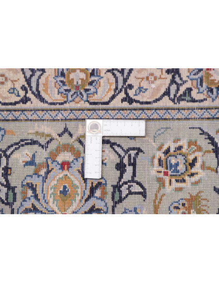 Hand Made Rug Kashan Persia 273x388 Cream Blue