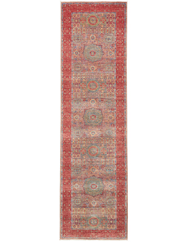 Rug Mamlouk Pakistan 81x300 Terracotta Red Aqua