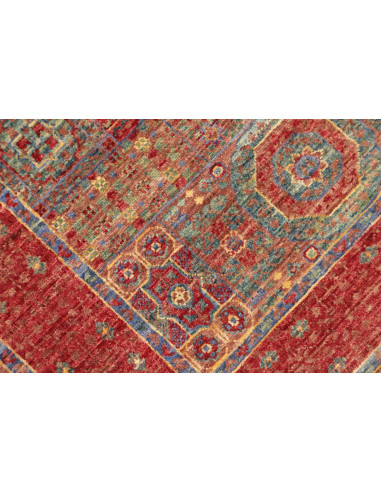 Rug Mamlouk Pakistan 81x300 Terracotta Red Aqua