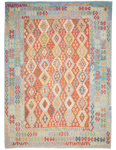 Rug Kilim Afghanistan 256x353 Light Blue Coral
