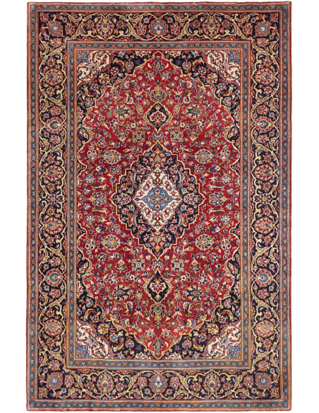 Kashan Fine 140x217 Cm Kashan Fine, Persia, Hand-carded Wool