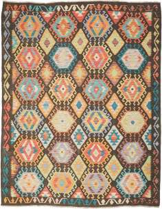 Rug Kilim Afghanistan 178x226 Dark Brown Multic