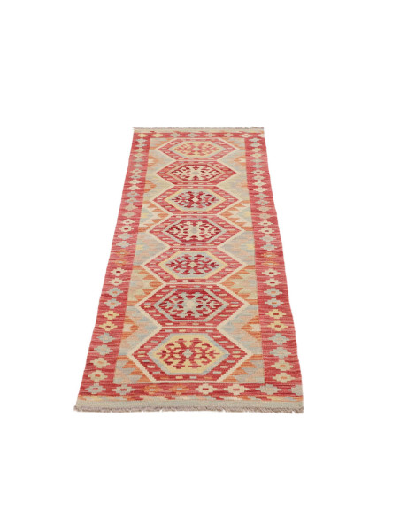 Tappeto Kilim Afghanistan 58x196 Rosso Bordeaux