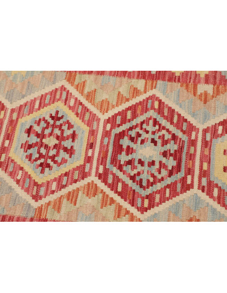 Tappeto Kilim Afghanistan 58x196 Rosso Bordeaux