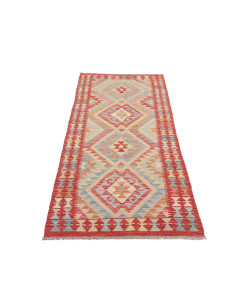 Tappeto Kilim Afghanistan 77x199 Rosso Crema Bl 2