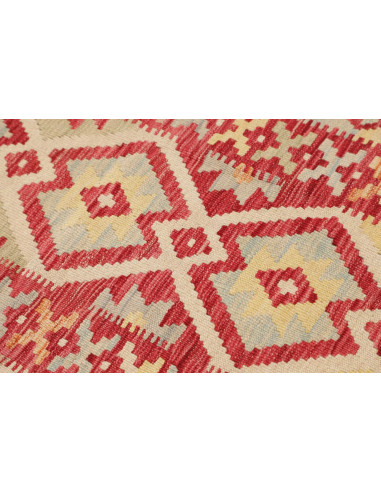 Tappeto Kilim Afghanistan 70x190 Rosso Crema Az