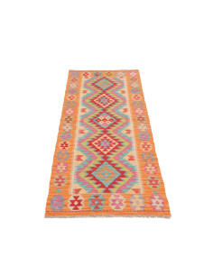 Tappeto Kilim Afghanistan 63x192 Arancio Rosso 2