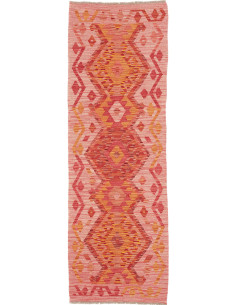Rug Kilim Afghanistan 63x195 Coral Pink Orange