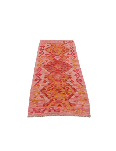 Rug Kilim Afghanistan 63x195 Coral Pink Orange
