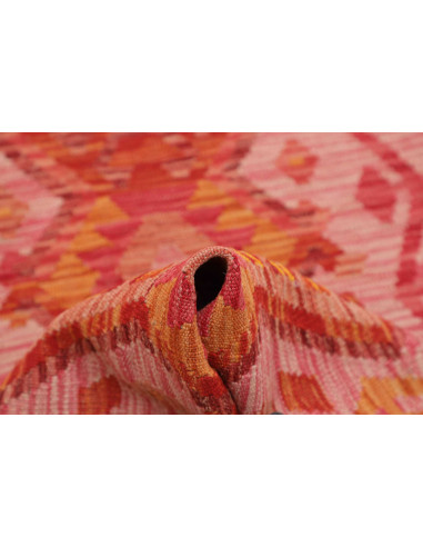 Rug Kilim Afghanistan 63x195 Coral Pink Orange