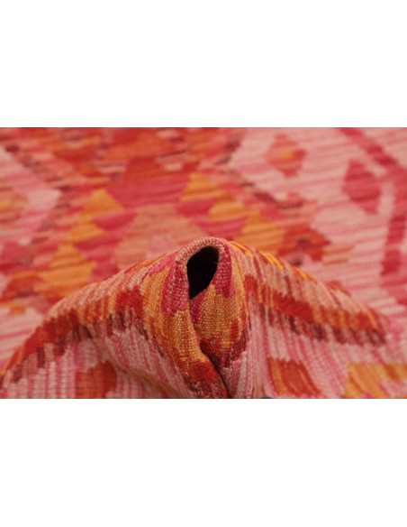 Tappeto Kilim Afghanistan 63x195 Rosa Corallo A