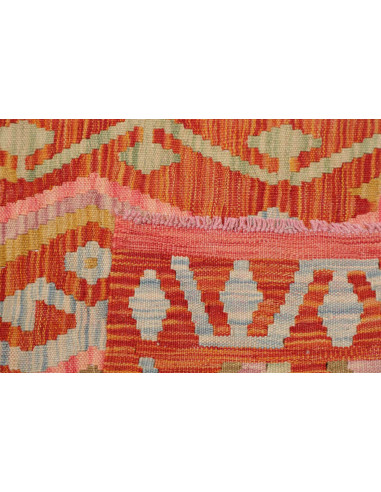 Rug Kilim Afghanistan 62x193 Orange Light Blue