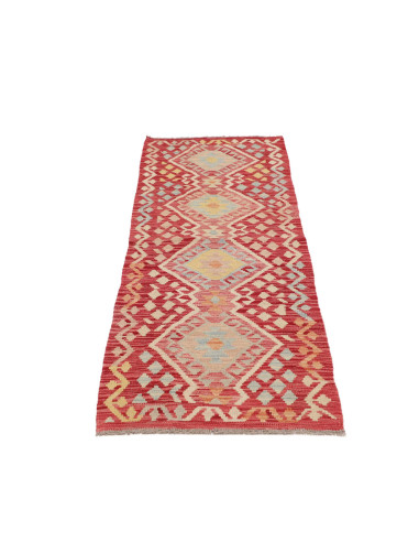 Tappeto Kilim Afghanistan 62x189 Rosso Mattone