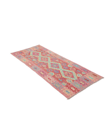 Tappeto Kilim Afghanistan 81x190 Rosa Rosso Azz