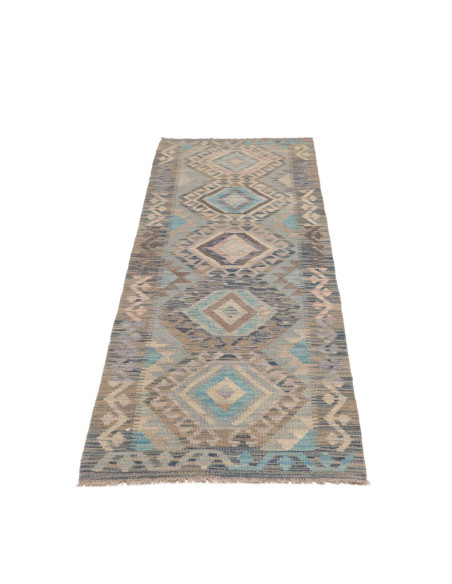 Rug Kilim Afghanistan 62x199 Blue Sky Blue Beig
