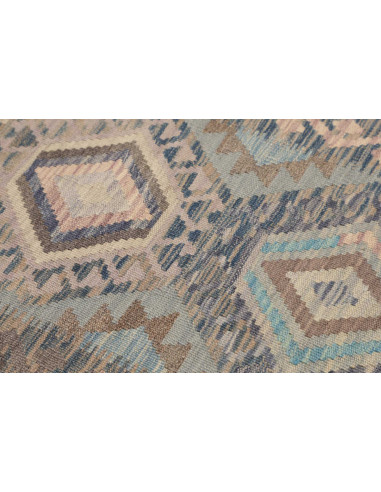 Rug Kilim Afghanistan 62x199 Blue Sky Blue Beig