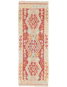 Rug Kilim Afghanistan 54x149 Cream Red Orange L
