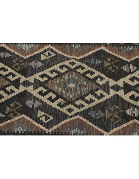Rug Kilim Afghanistan 86x199 Dark Grey Beige Sa