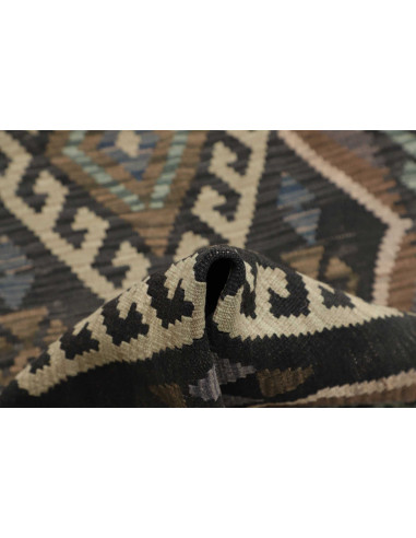 Rug Kilim Afghanistan 86x199 Dark Grey Beige Sa