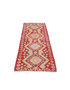 Tappeto Kilim Afghanistan 62x187 Rosso Crema Az 2