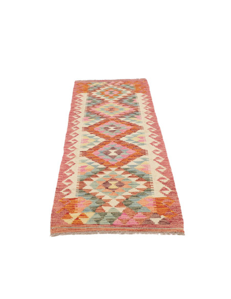 Tappeto Kilim Afghanistan 63x192 Terracotta Cre